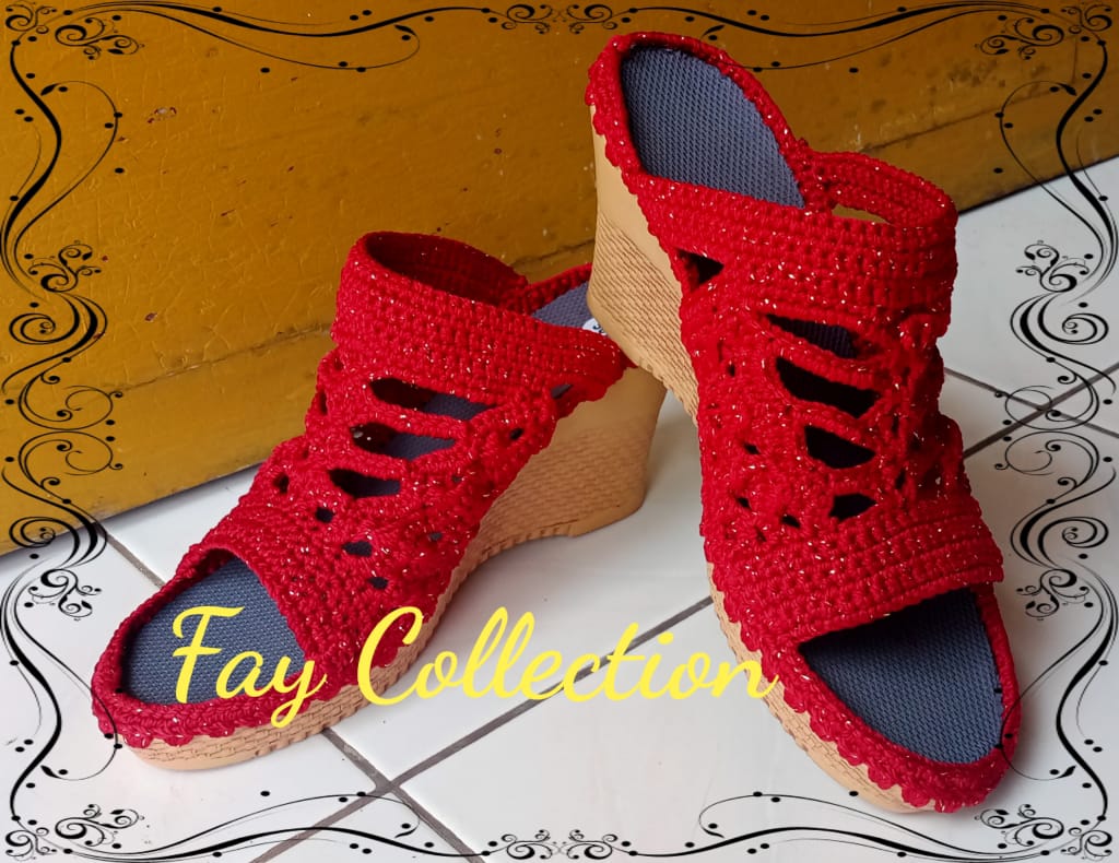 Sendal rajut wanita dewasa